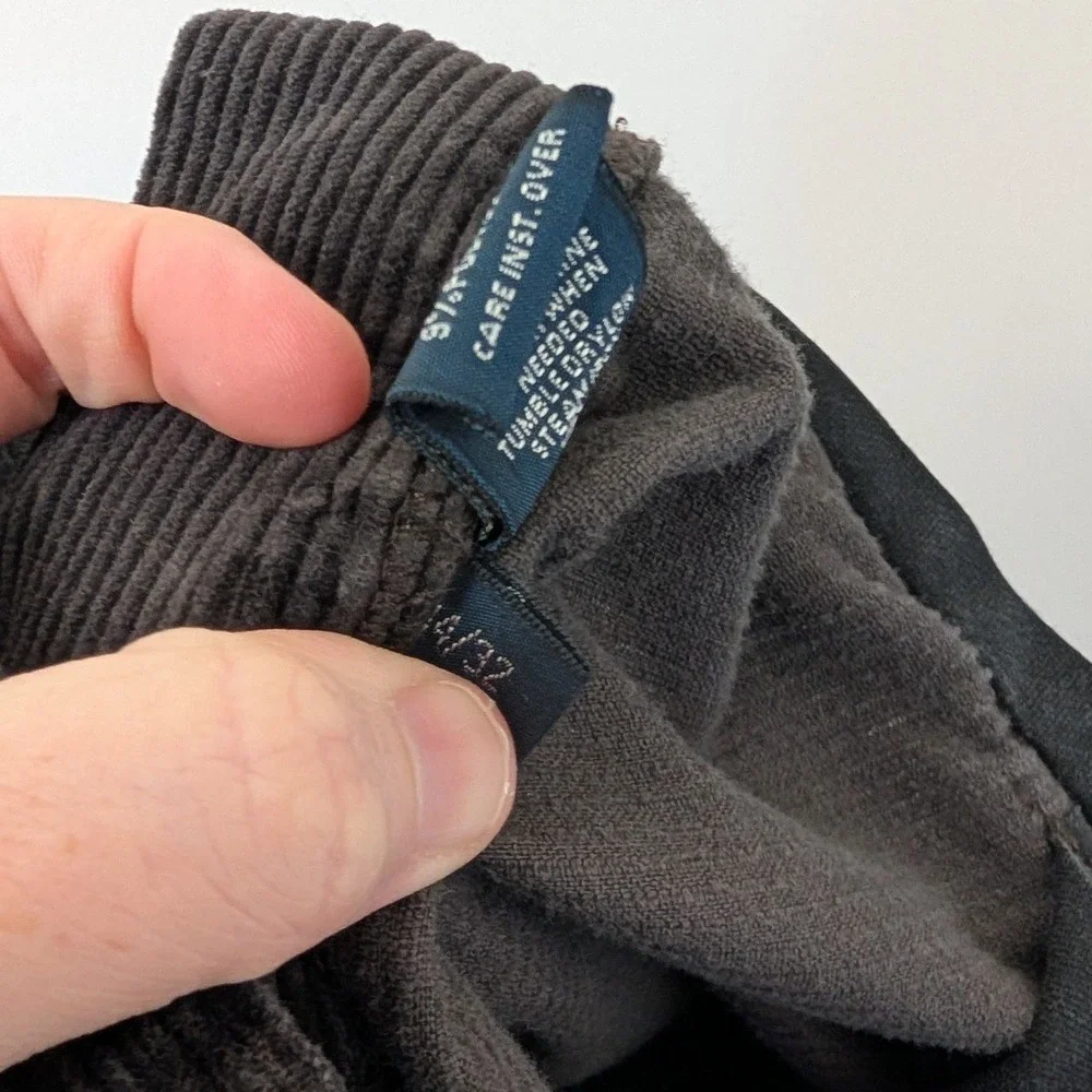 Vintage‎ Polo Ralph Lauren Andrew Pant Mens Brown Corduroy Pleated Trousers